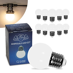 SkyLantern Lot de 10 Ampoules Guirlande Guinguette Led E27 Blanc Chaud 