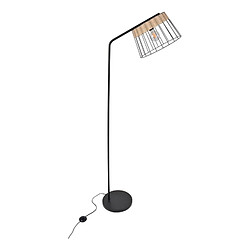 But Lampadaire métal/rotin H171 cm INDAH noir mat