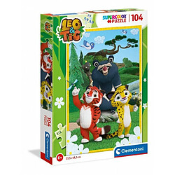 Clementoni Supercolor Leo &Tig-104 pièces, 6 Ans Enfant, Puzzle Dessin animé-fabriqué en Italie, 27547, Multicolore 