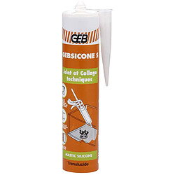 mastic silicone d'étanchéité geb gebsicone s - cartouche de 310 ml - translucide - geb 890051