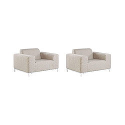 Beliani Fauteuil Tissu Beige ROVIGO 