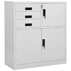 Acheter vidaXL Armoire de bureau avec jardinière Gris clair 90x40x125 cm Acier