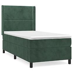 vidaXL Sommier à lattes de lit avec matelas Vert foncé 100x200 cm