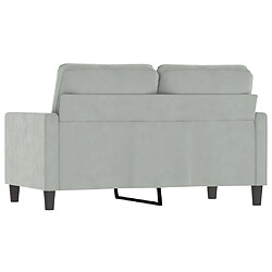 Acheter vidaXL Canapé à 2 places Gris clair 120 cm Velours