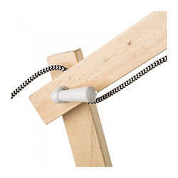 Acheter Wadiga Lampe de Bureau Métal Blanc et Bois - Hauteur 43cm