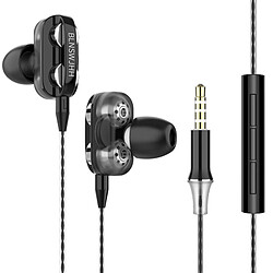 GUPBOO Écouteurs filaires stéréo 6D écouteurs de sport intra-auriculaires écouteurs intra-auriculaires HiFi écouteurs intra-auriculaires de musique universel filaire sur 