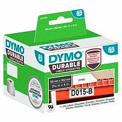 Rouleau d'Étiquettes Dymo Durable 102 x 59 mm Noir Blanc (6 Unités)