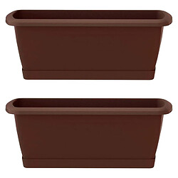 WellHome 2x jardinier ruffy avec support en plastique de terre cuite 78,6 (long) x 18.4 (largeur) x 14.5 (High) cm