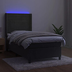 Avis Sommier à lattes,Cadre à lattes de lit pour Adulte matelas et LED Gris foncé 100x200 cm -MN59471