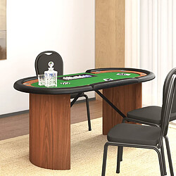 vidaXL Table de poker 8 joueurs avec plateau à jetons Vert 160x80x75cm 