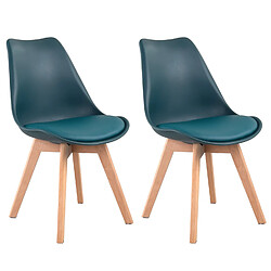 Happy Garden Lot de 2 chaises scandinaves - Bleu