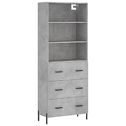 Maison Chic Buffet,Meuble de Rangement,commode pour salon,Cuisine Gris béton 69,5x34x180 cm Bois d'ingénierie -MN55950