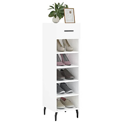 Avis Maison Chic Armoire à chaussure 30x35x105 cm,Meuble à Chaussures Blanc brillant Bois ingénierie -MN86088