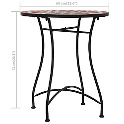 vidaXL Table de bistro mosaïque Marron 60 cm Céramique pas cher