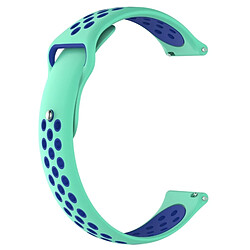 Wewoo Bracelet pour montre connectée Bande de à double couleur Galaxy 46mm Cyan