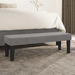 vidaXL Banc Gris clair 100x30x30 cm Velours