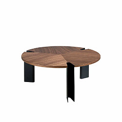 Angel Cerda Table basse en noyer et acier noir