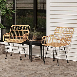 vidaXL Chaises de jardin lot de 2 accoudoir 56x64x80 cm Résine tressée