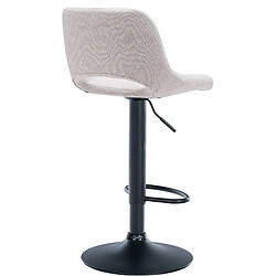 Acheter Decoshop26 Tabourets de bar chaises haute x2 avec repose-pieds en tissu crème piètement métallique noir 10_0004096