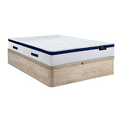 Vente-Unique Ensemble 140 x 190 cm sommier coffre naturel clair + matelas ressorts ensachés ép.30cm- MARQUIS de PALACIO