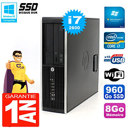 PC HP Compaq 8300 SFF Core I7-2600 RAM 8Go Disque 960 Go SSD Graveur DVD Wifi W7 - Occasion