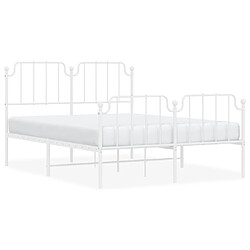 Maison Chic Cadre/structure de lit métal et tête de lit + pied de lit pour adulte - Lit Moderne Chambre blanc 140x190cm -MN84937