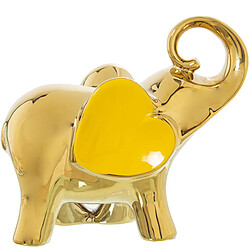 Figurine Décorative Alexandra House Living Jaune Céramique Eléphant Doré 12 x 25 x 22 cm 