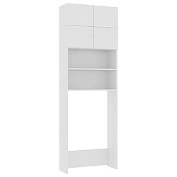 vidaXL Meuble de machine à laver Blanc 64x25,5x190cm Bois d'ingénierie