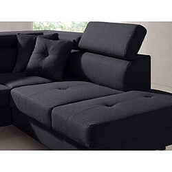 Bestmobilier Lisbona - Canapé d'angle droit convertible - 5 places - avec têtières pas cher