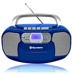 Radio CD Cassette Portable Numerique PLL FM, Lecteur CD-MP3, USB, AUX-IN, , Bleu, Roadstar, RCR-4635UMPBL 