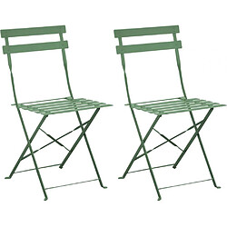 ALIZÉ Chaises pliantes en acier Cuba (Lot de 2) amande. Chaises pliantes en acier Cuba (Lot de 2) amande