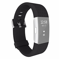 Wewoo Bracelet noir pour Fitbit Charger 2 Montre Diamond Texture TPU Bracelet, Longueur totale: 23cm 