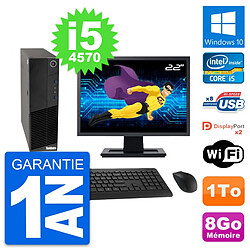 PC Lenovo M83 SFF Ecran 22" Intel i5-4570 RAM 8Go Disque Dur 1To Windows 10 Wifi - Occasion