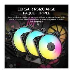 Pack de 3 ventilateurs ARGB 120mm - CORSAIR - RS120 - Refroidissement exceptionnel et effets lumineux dynamiques