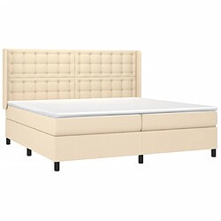 Avis vidaXL Sommier à lattes de lit matelas et LED Crème 200x200 cm Tissu