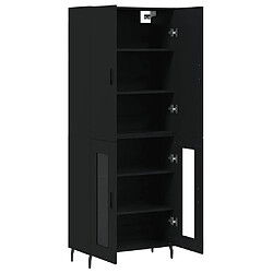 Avis vidaXL Buffet haut Noir 69,5x34x180 cm Bois d'ingénierie