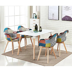 Home Design International Lot de 4 Chaises Patchwork avec Accoudoirs pas cher