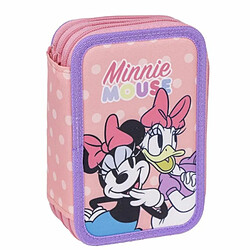 Pochette à crayons triple Minnie Mouse 43 Pièces Rose 13 x 7 x 19,5 cm 