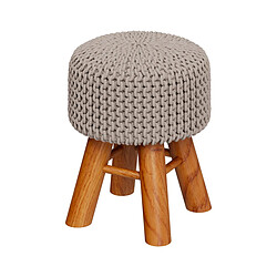 Rendez Vous Deco Petit tabouret tricot Lisa gris clair