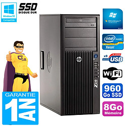 PC HP WorkStation Z210 Tour Xeon E3-1240 RAM 8Go SSD 960Go Graveur DVD Wifi W7 · Occasion 