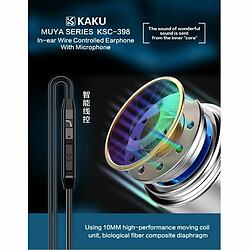 Avis iKAKU KSC-398 Écouteurs intra-auriculaires HiFi légers universels 3,5 mm avec microphone 1,2 m Noir