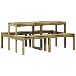 vidaXL Table de pique-nique 160x134x75 cm bois de pin imprégné