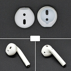 Wewoo Anti poussière 2 PCS sans fil écouteurs en silicone oreillette Bluetooth Earpads pour Apple AirPods (Blanc) 