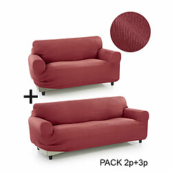 Housse de canapé Sofakover Pocket Duo Romeo 2 Unités - Fuchsia