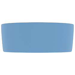 Avis vidaXL Lavabo rond de luxe Bleu clair mat 40x15 cm Céramique