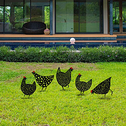 Hanah Home Animaux décoratifs en métal Garden Poules.