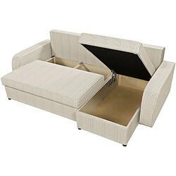 Acheter Palozi Sofa Canapé d'angle velours côtelé convertible - 3 places Vinci - Beige