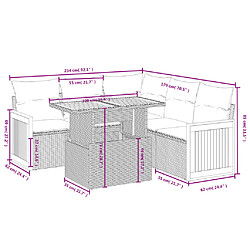 Avis vidaXL Salon de jardin avec coussins 6 pcs beige résine tressée