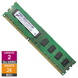 Barrette Mémoire 2Go RAM DDR3 Micron MT16JTF25664AZ-1G4G1 PC3-10600U 1333MHz 2Rx8 - Reconditionné