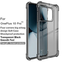 Coque en TPU IMAK anti-scratch, quatre coins améliorés, transparent noir pour votre OnePlus 10 Pro 5G